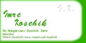 imre koschik business card